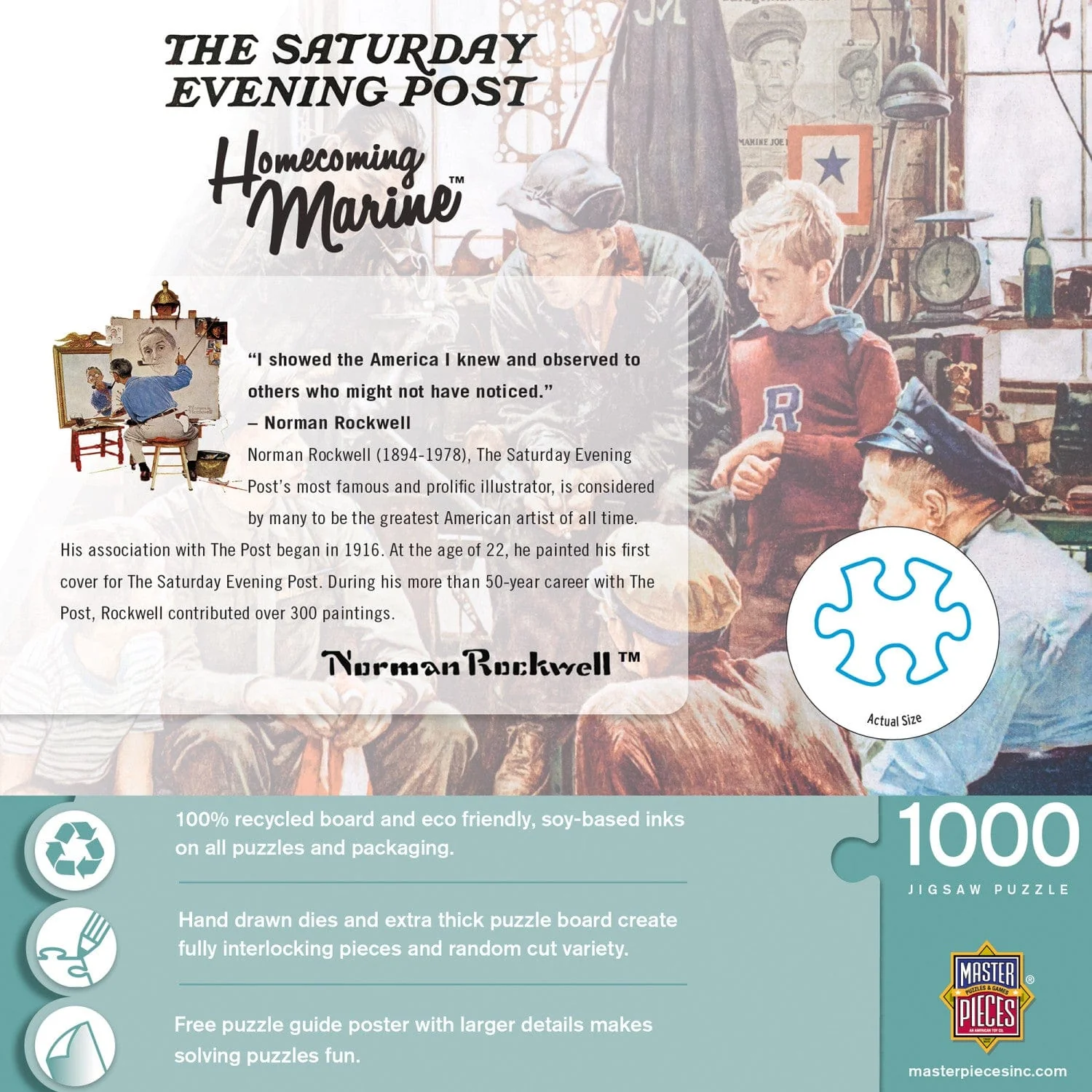 Saturday Evening Post - Homecoming Marine 1000 Piece Jigsaw Puzzle - Image 3