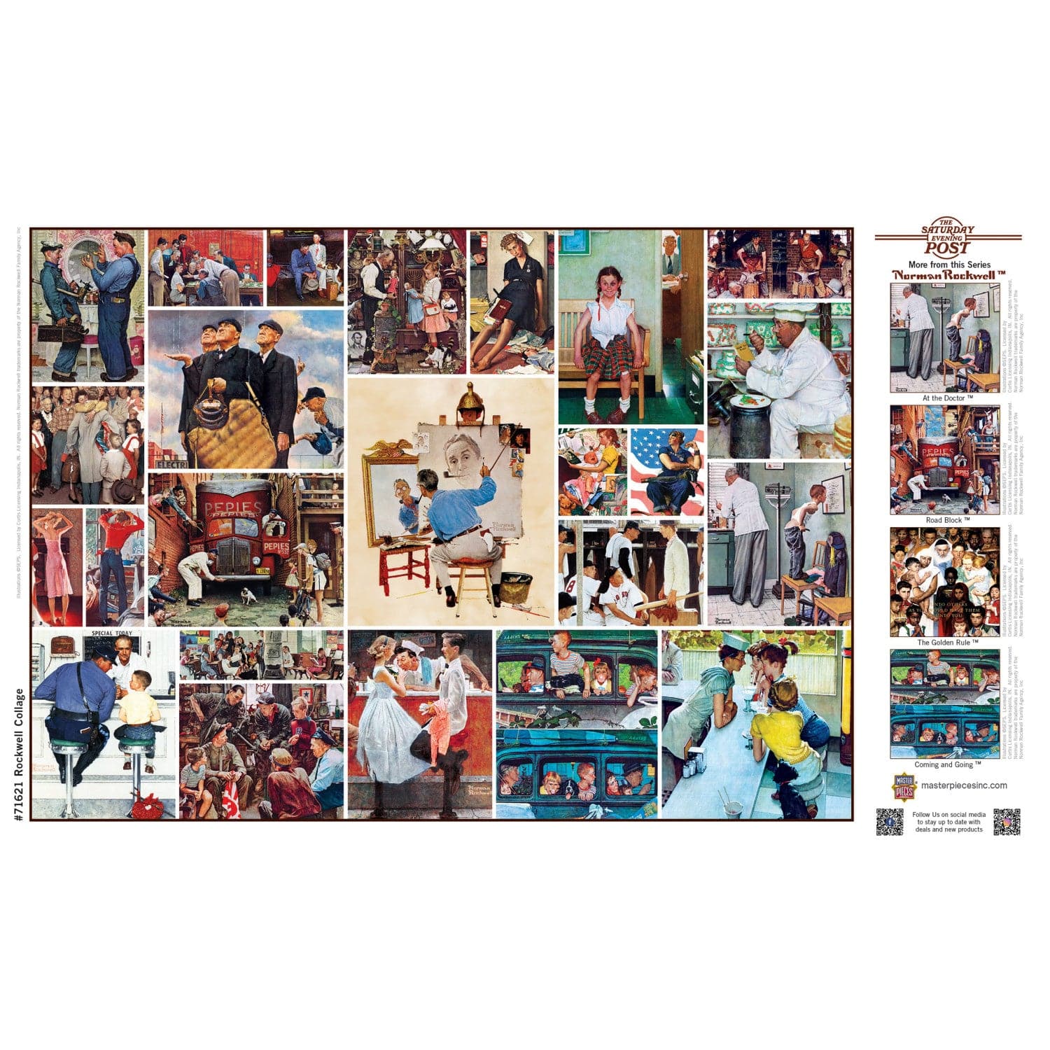 Saturday Evening Post - Rockwell Collage 1000 Piece Jigsaw Puzzle - Image 4