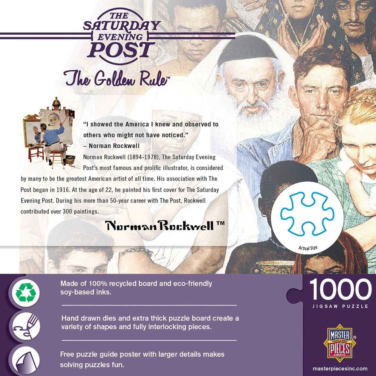 Saturday Evening Post - The Golden Rule 1000 Piece Jigsaw Puzzle - Image 3