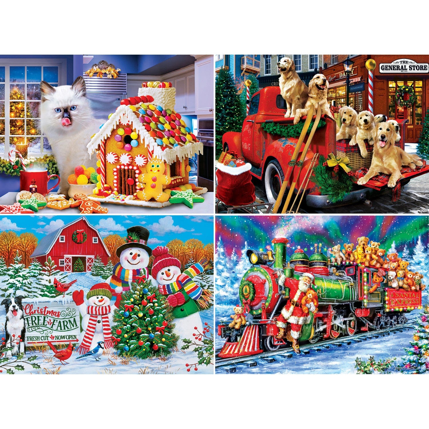 Season's Greetings - 500 Piece Jigsaw Puzzles 4-Pack - Image 2