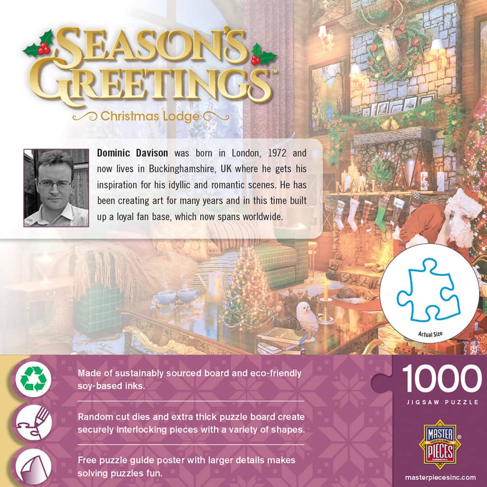 Season's Greetings - Christmas Lodge 1000 Piece Jigsaw Puzzle - Image 3
