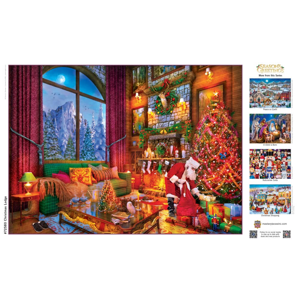 Season's Greetings - Christmas Lodge 1000 Piece Jigsaw Puzzle - Image 4