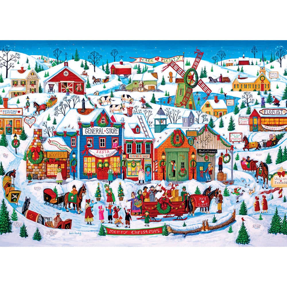 Season's Greetings - Holiday in Harmony Hills 1000 Piece Jigsaw Puzzle - Image 2