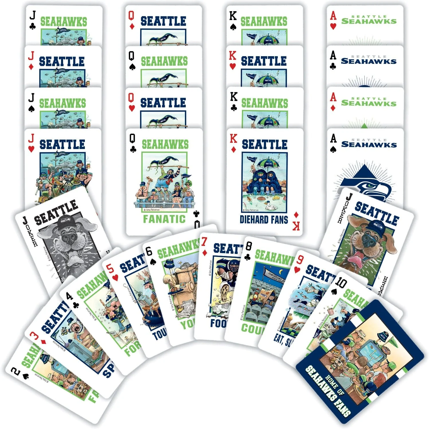 Seattle Seahawks Fan Deck Playing Cards - 54 Card Deck - Image 2