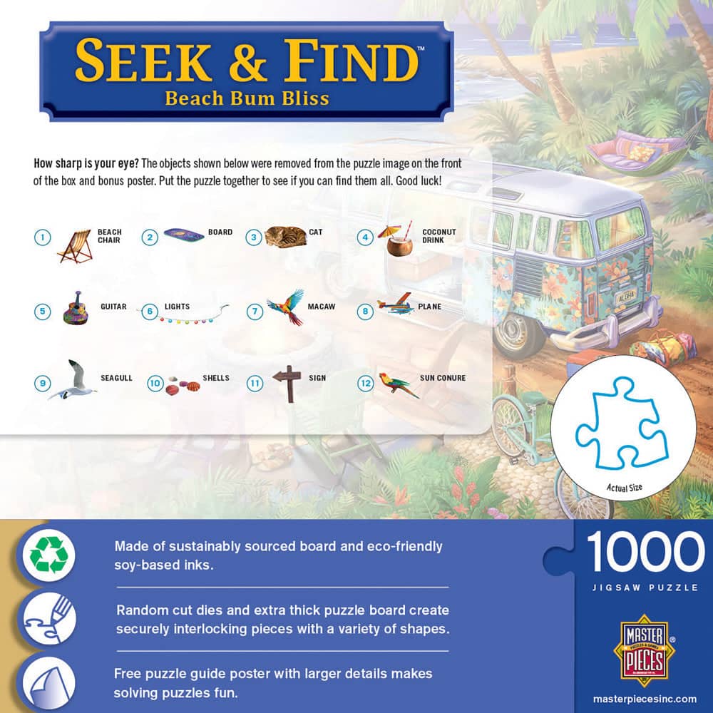 Seek & Find - Beach Bum Bliss 1000 Piece Jigsaw Puzzle - Image 3