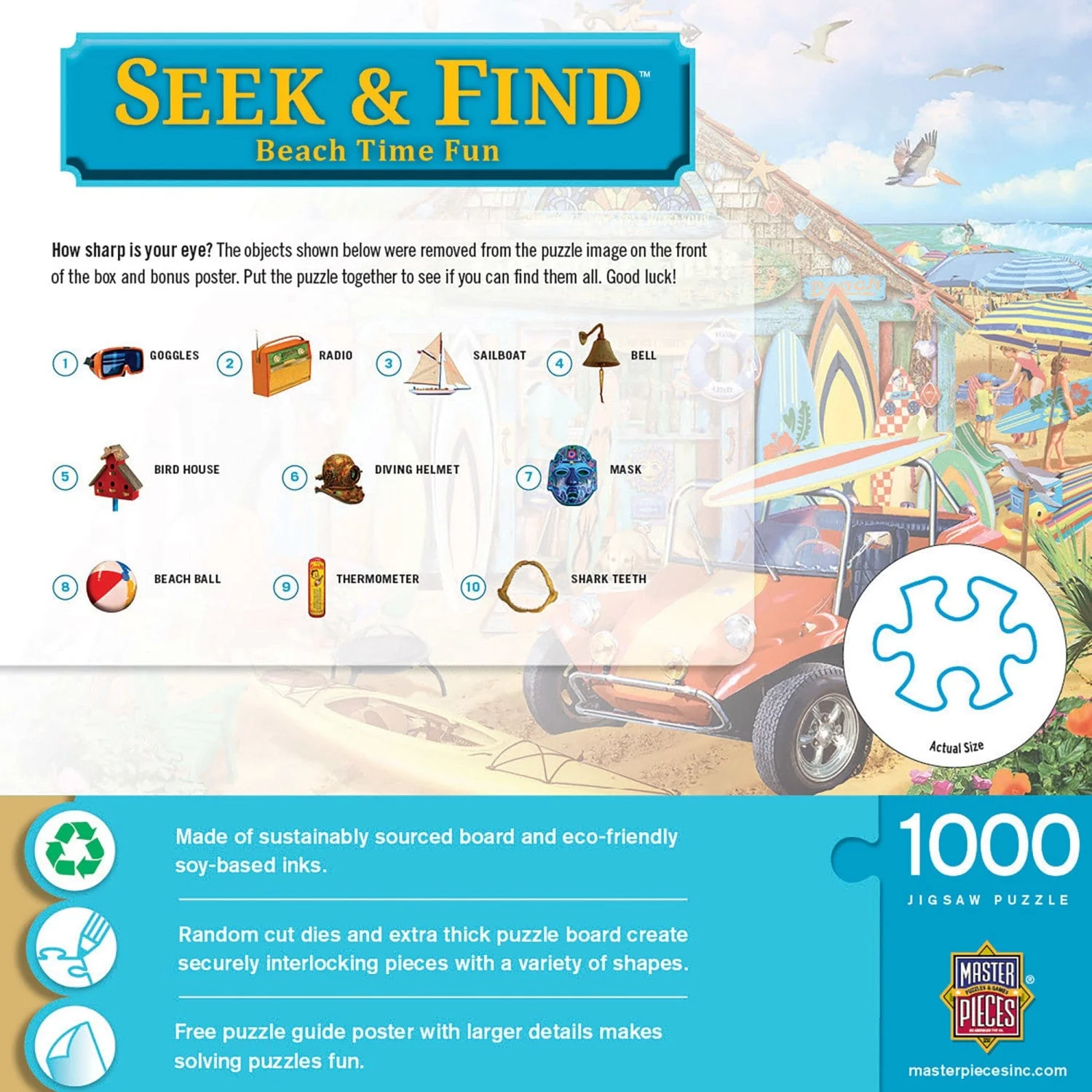Seek & Find - Beach Time Fun 1000 Piece Jigsaw Puzzle - Image 3