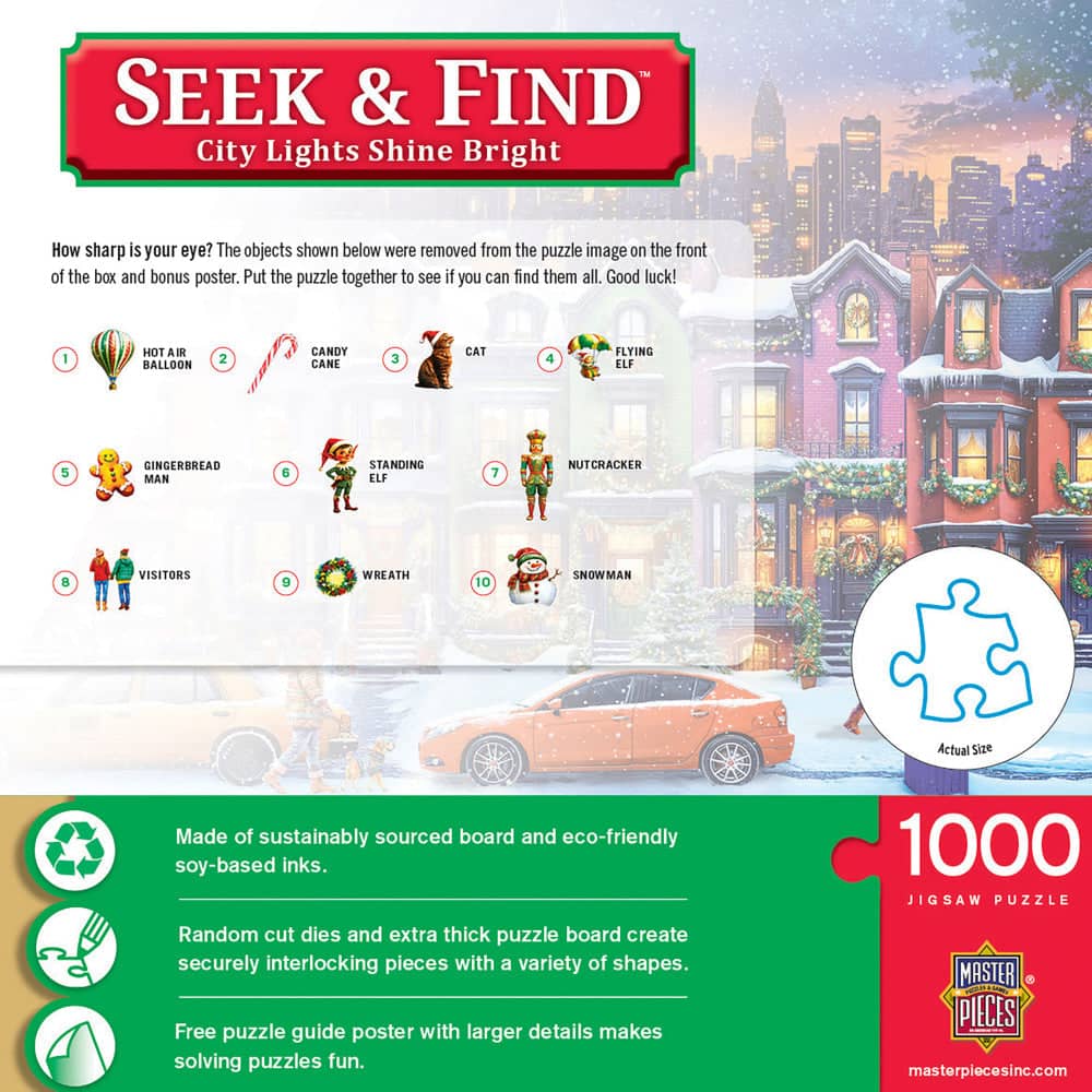 Seek & Find - City Lights Shine Bright 1000 Piece Jigsaw Puzzle - Image 3