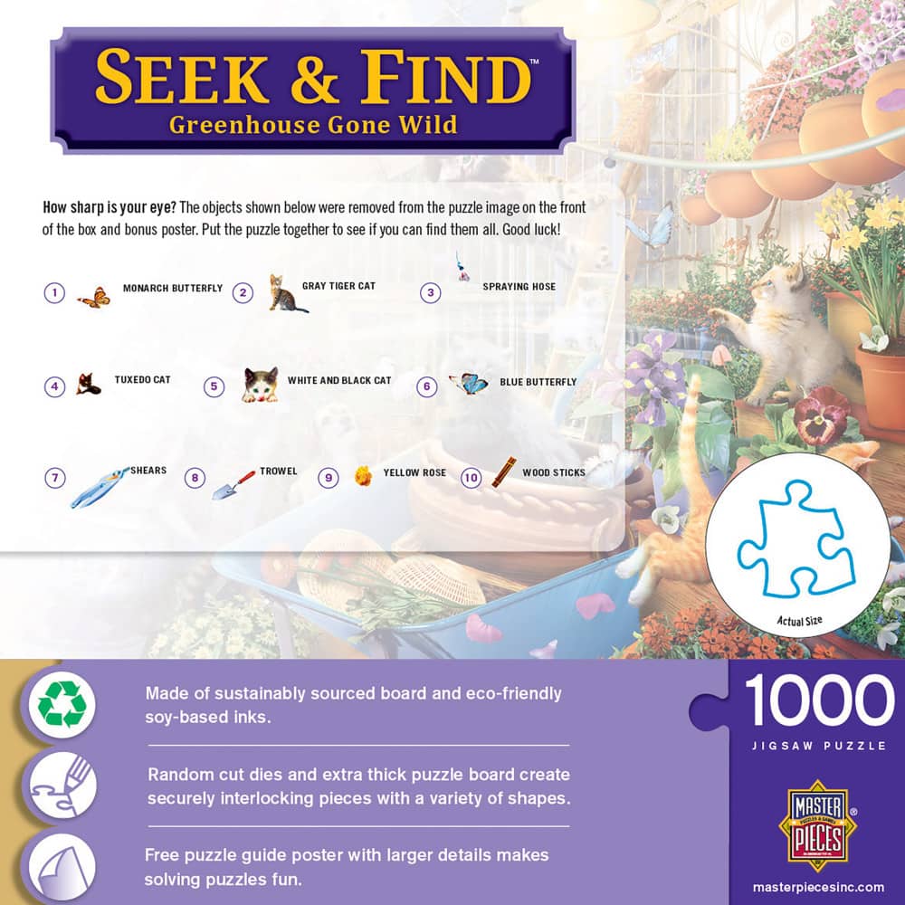 Seek & Find - Greenhouse Gone Wild 1000 Piece Jigsaw Puzzle - Image 3