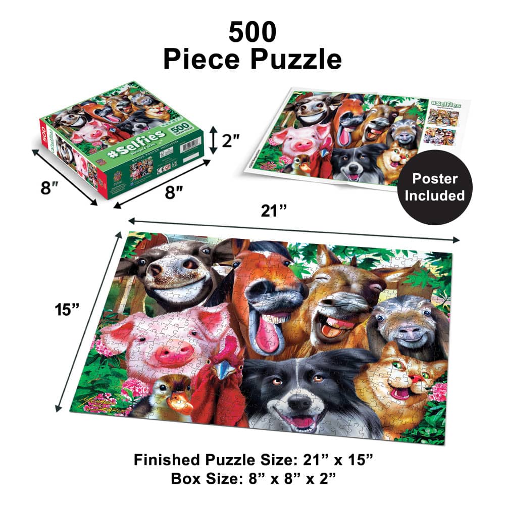 Selfies - Barnyard Grins 500 Piece Jigsaw Puzzle - Image 5