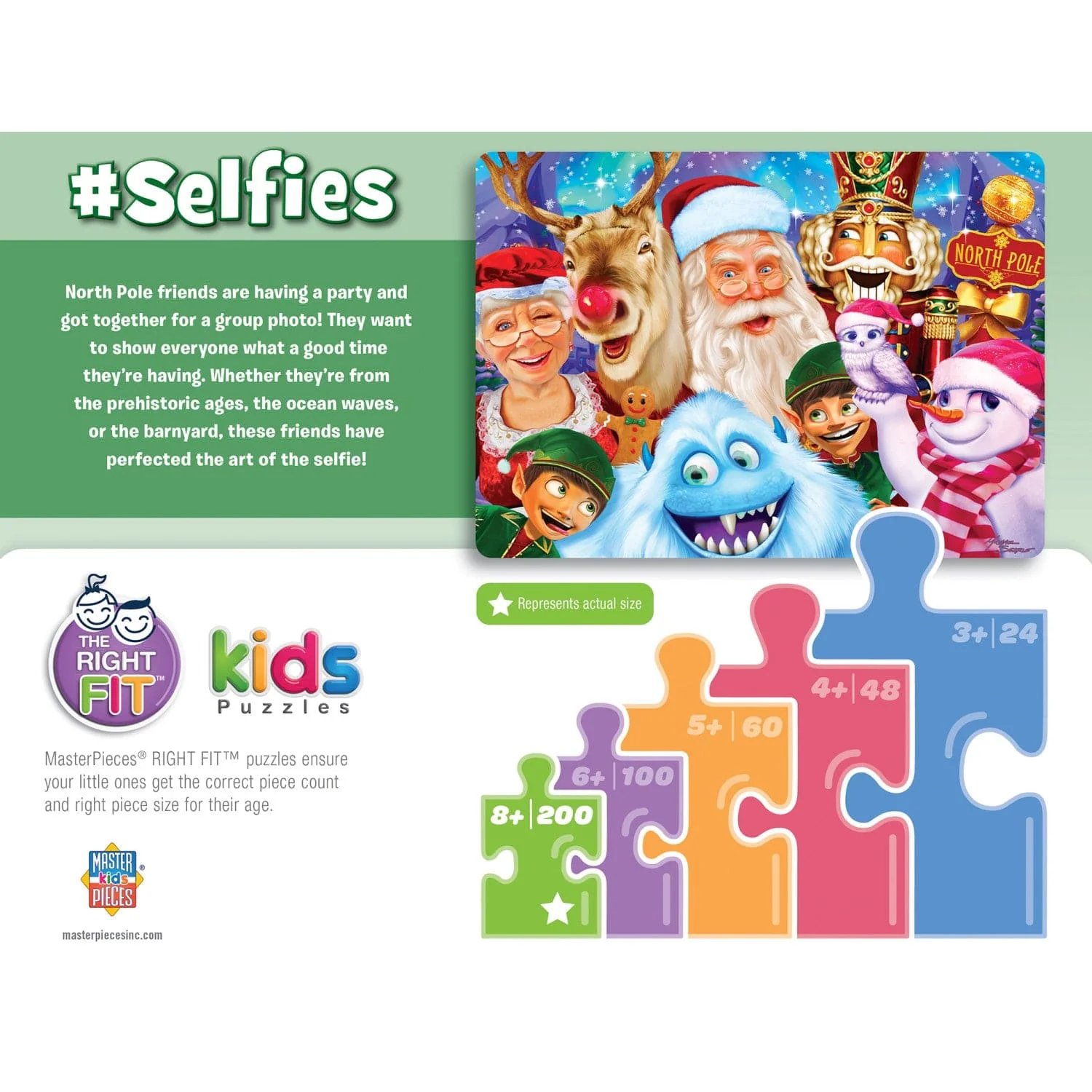 Selfies - Holly Jolly 200 Piece Jigsaw Puzzle - Image 3
