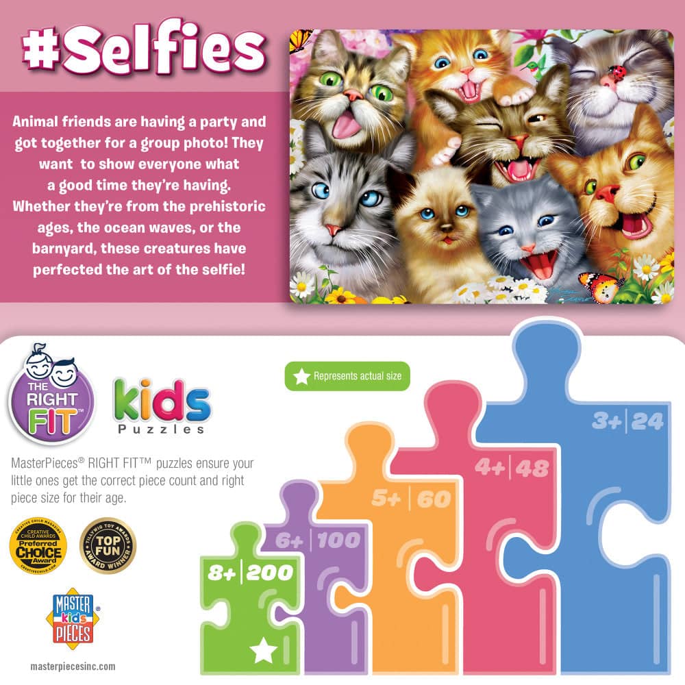 Selfies - Pretty Kitties 200 Piece Jigsaw Puzzle - Image 3