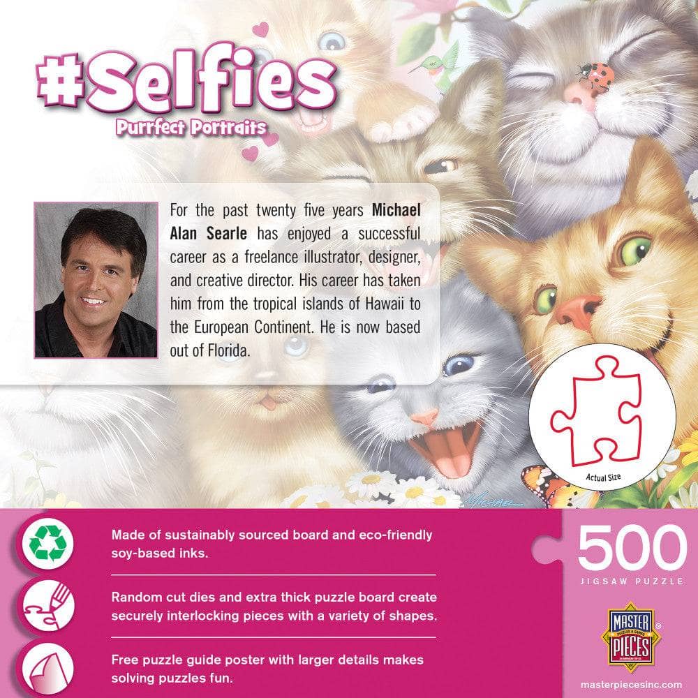 Selfies - Purrfect Portraits 500 Piece Jigsaw Puzzle - Image 3