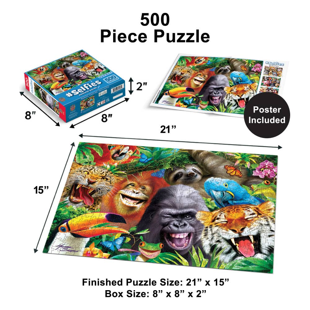 Selfies - Rainforest Rascals 500 Piece Jigsaw Puzzle - Image 5