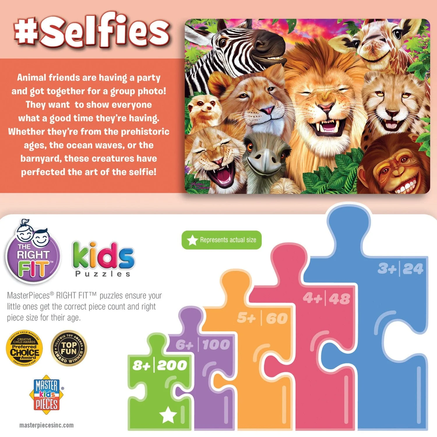 Selfies - Safari Sillies 200 Piece Jigsaw Puzzle - Image 3