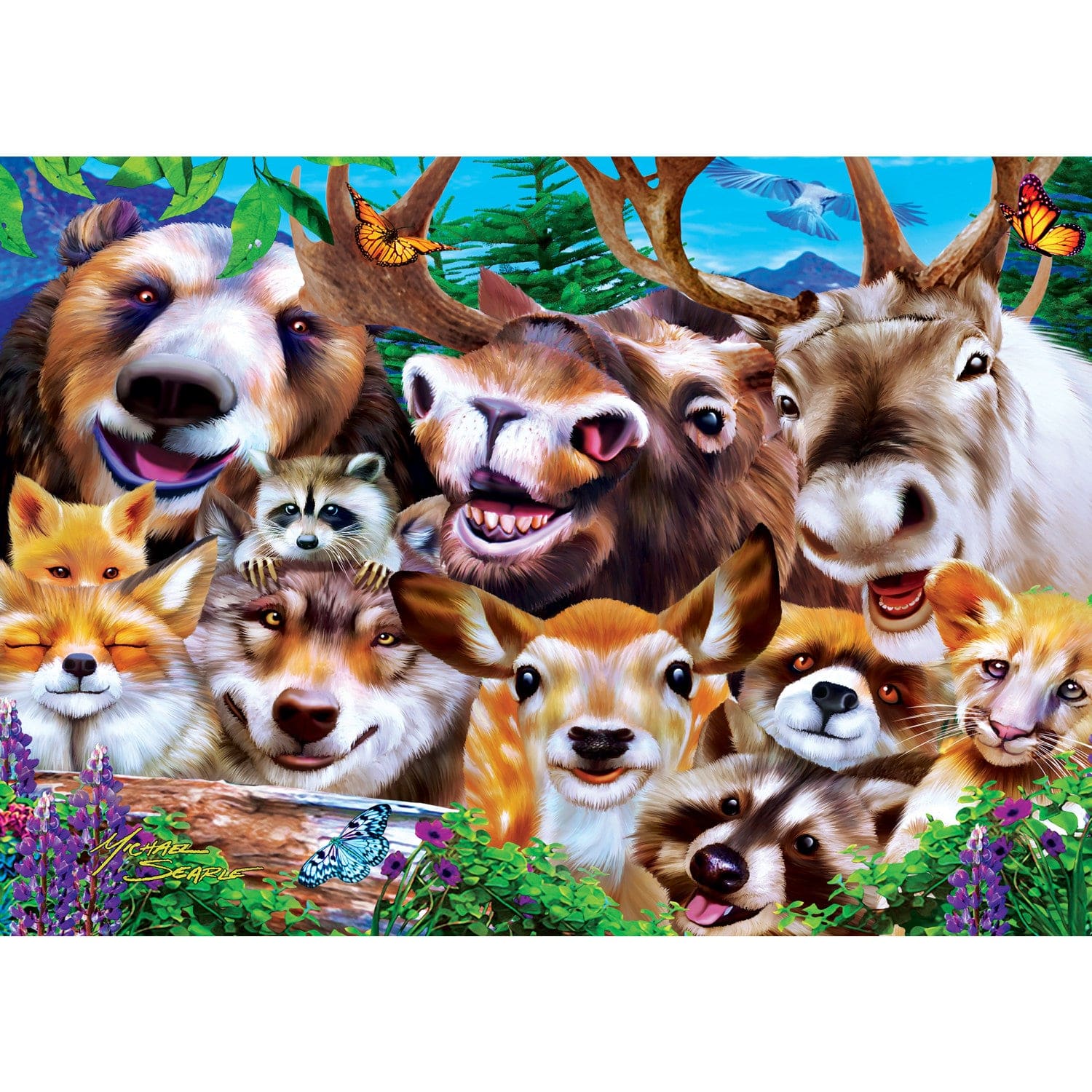 Selfies - Woodland Goofballs 500 Piece Jigsaw Puzzle - Image 2