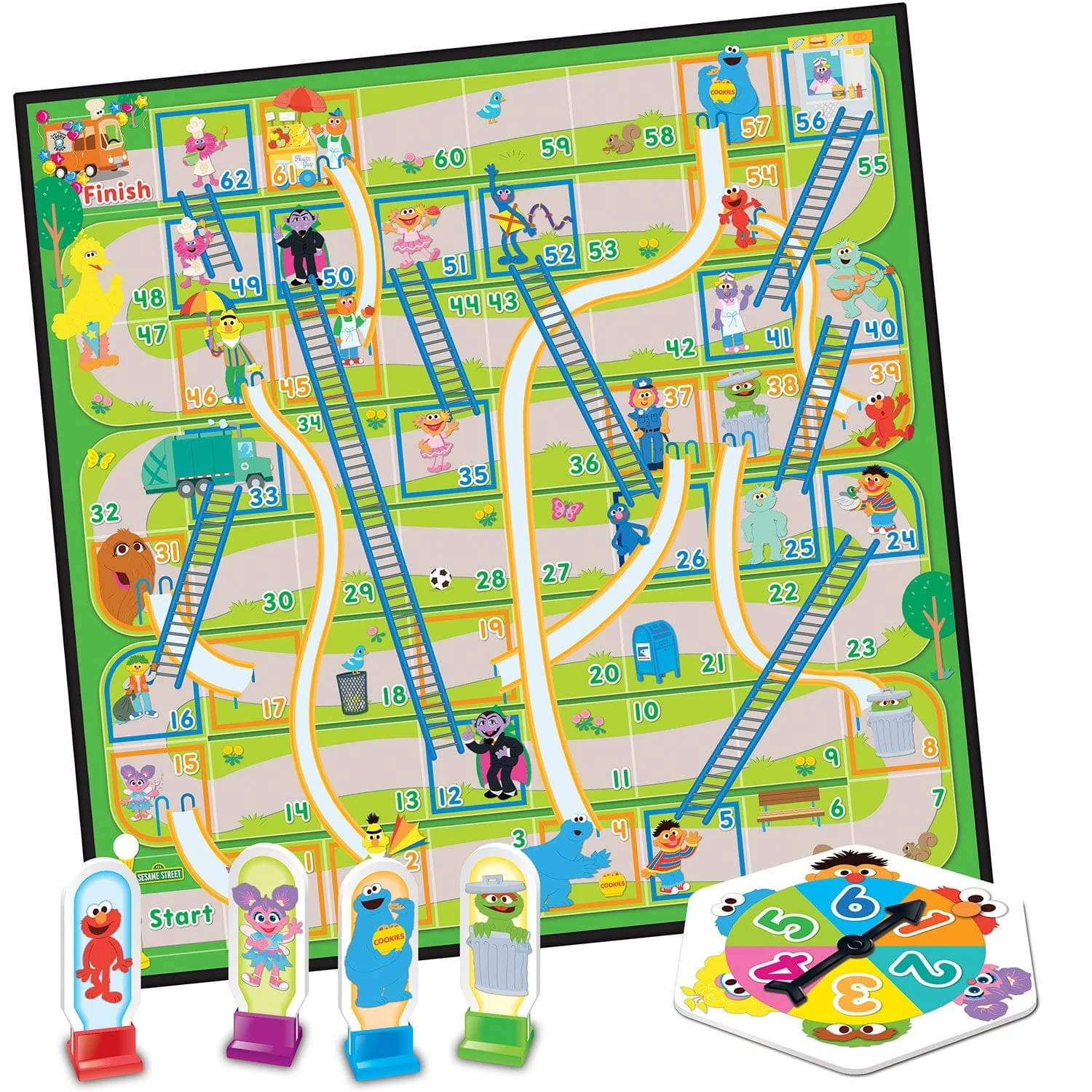 Sesame Street Playground Fun - Slides & Ladders Board Game - Image 2