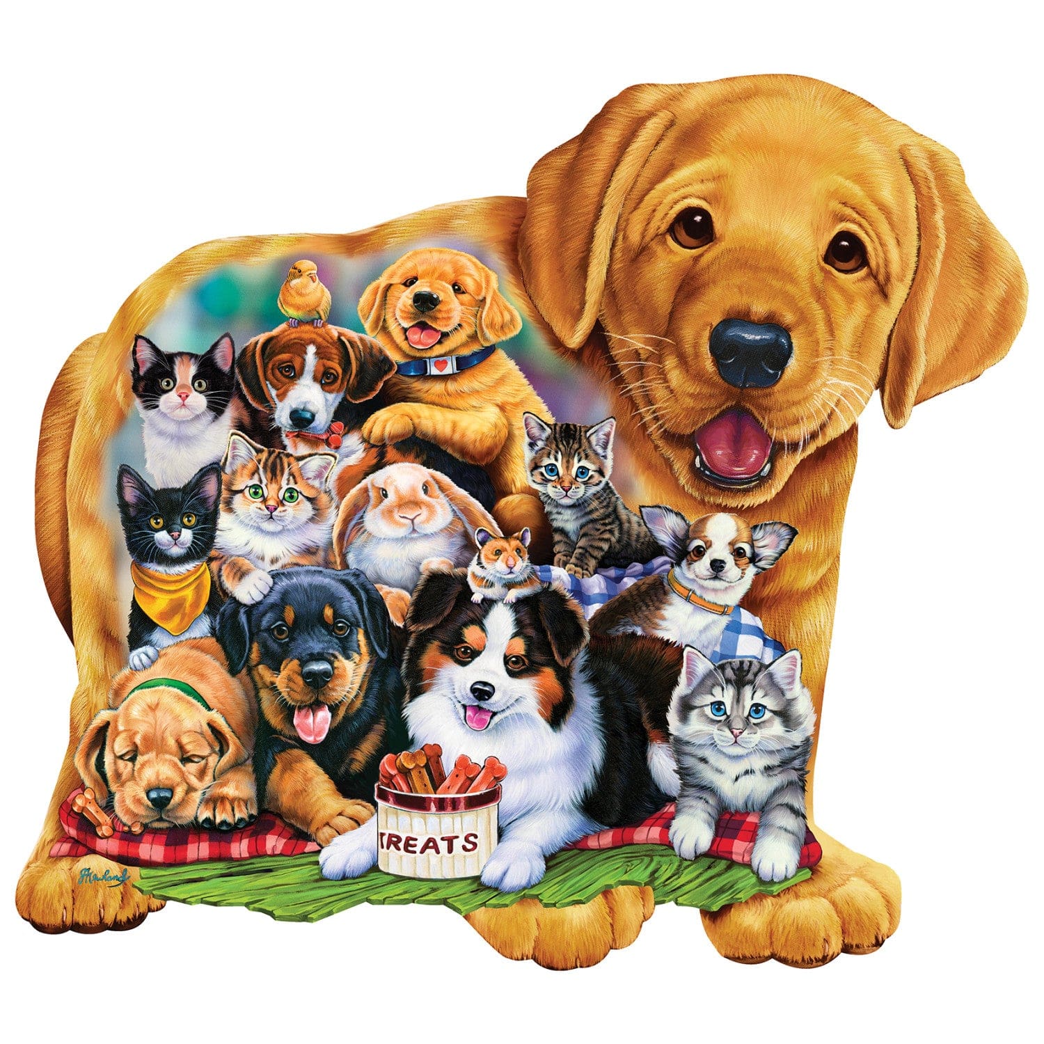 Puppy Pals - 100 Piece Shaped Jigsaw Puzzle - Image 2
