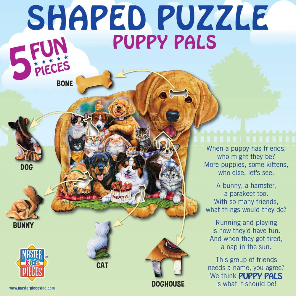 Puppy Pals - 100 Piece Shaped Jigsaw Puzzle - Image 3