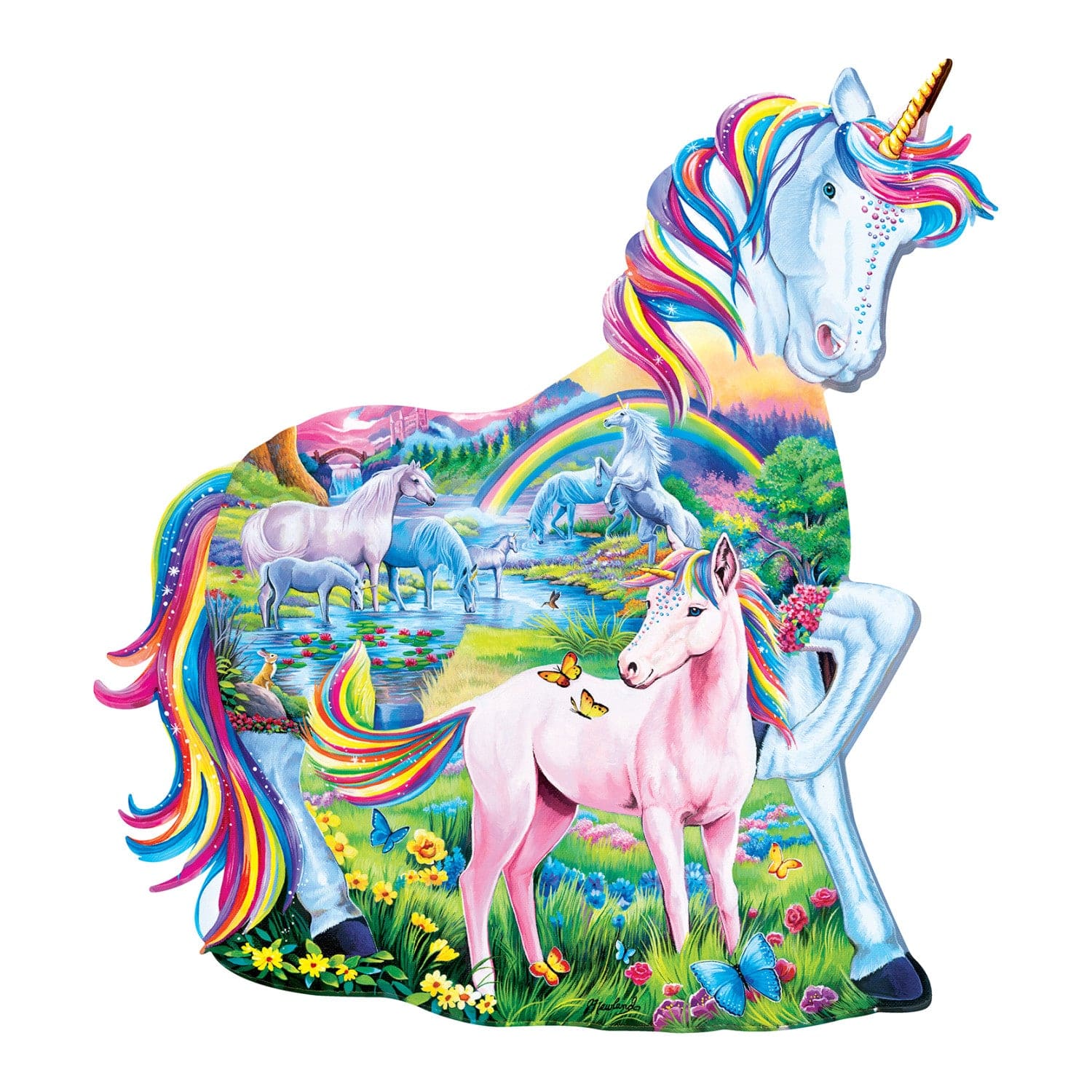 Unicorn Family - 100 Piece Shaped Jigsaw Puzzle - Image 2