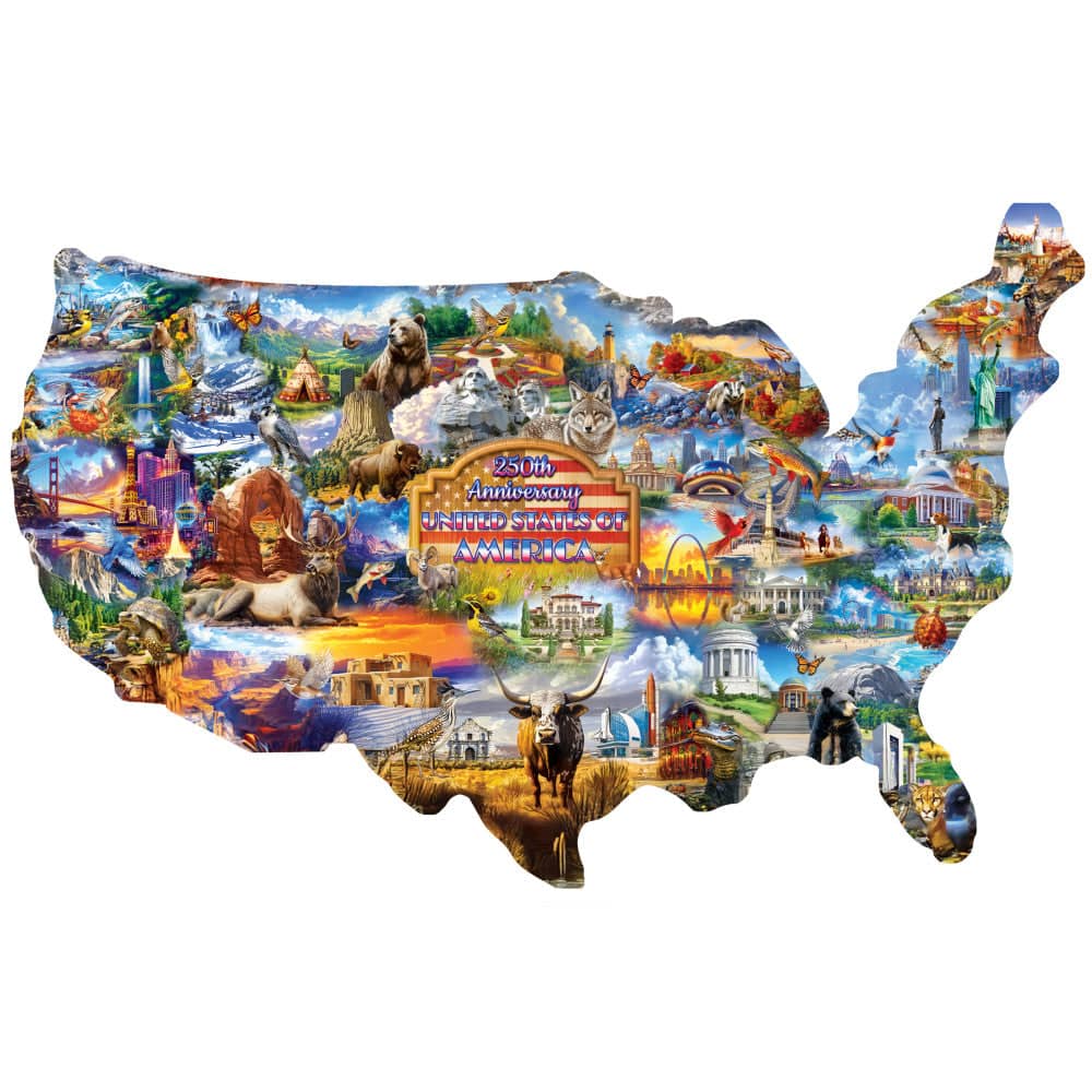 250th Anniversary United States of America 1000 Piece Shaped Jigsaw Puzzle - Image 2