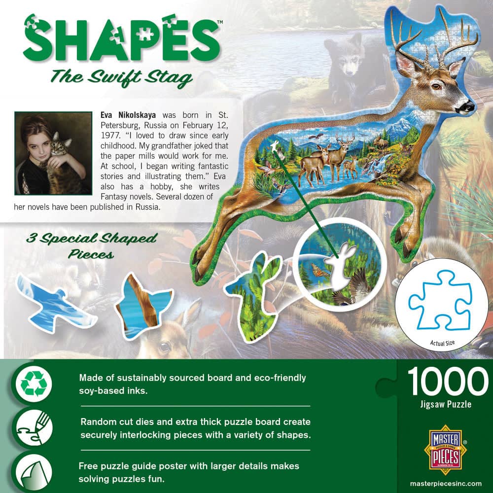 Shapes - The Swift Stag 1000 Piece Shaped Jigsaw Puzzle - Image 3