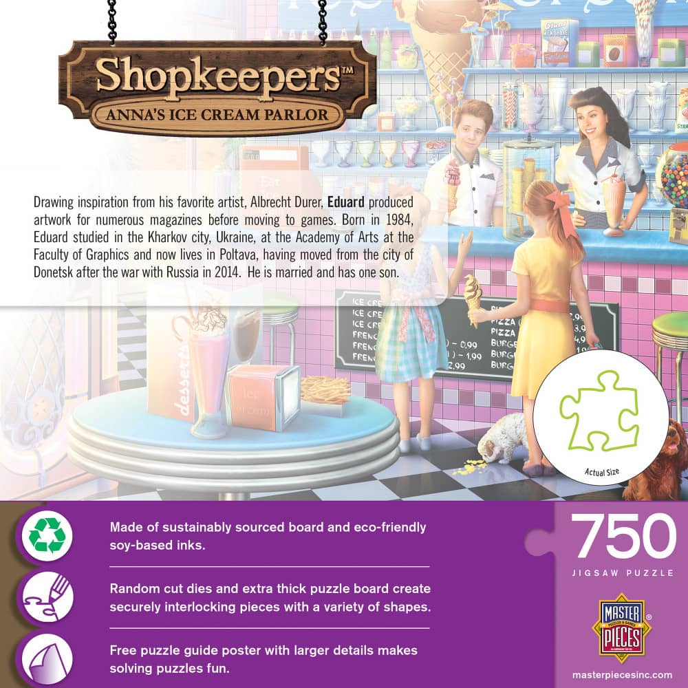 Shopkeepers - Anna's Ice Cream Parlor 750 Piece Jigsaw Puzzle - Image 3