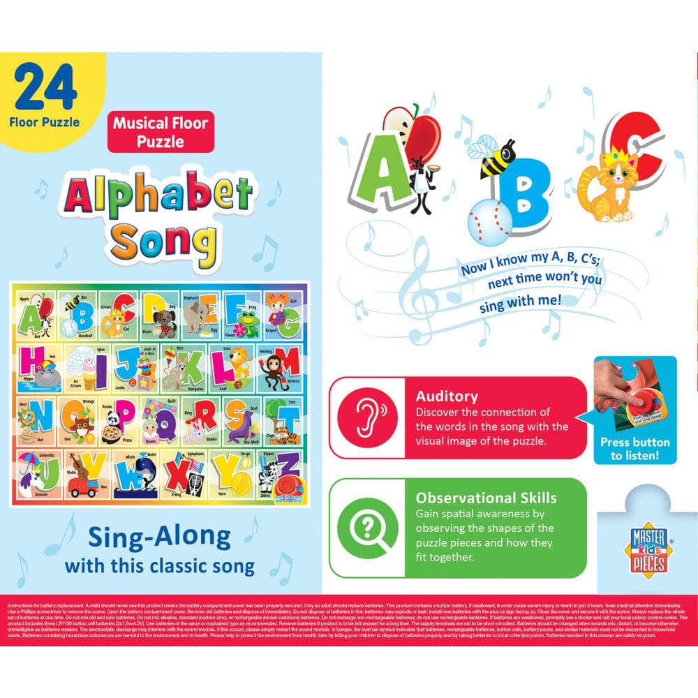 Alphabet Song - 24 Piece Musical Floor Jigsaw Puzzle - Image 3
