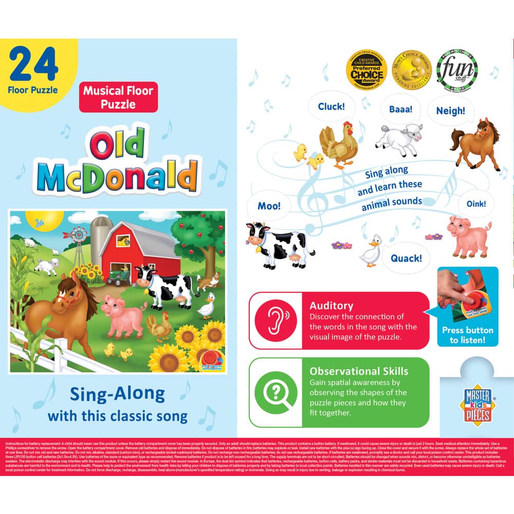 Old McDonald - 24 Piece Musical Floor Jigsaw Puzzle - Image 3