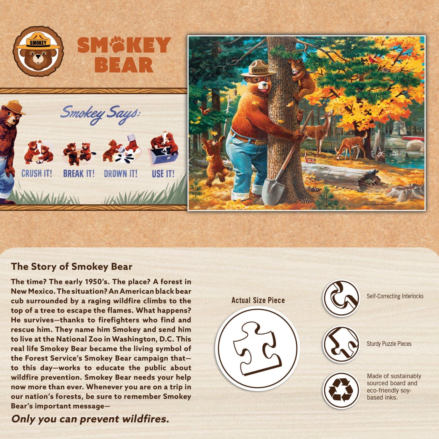 Smokey Bear - 100 Piece Jigsaw Puzzle - Image 3