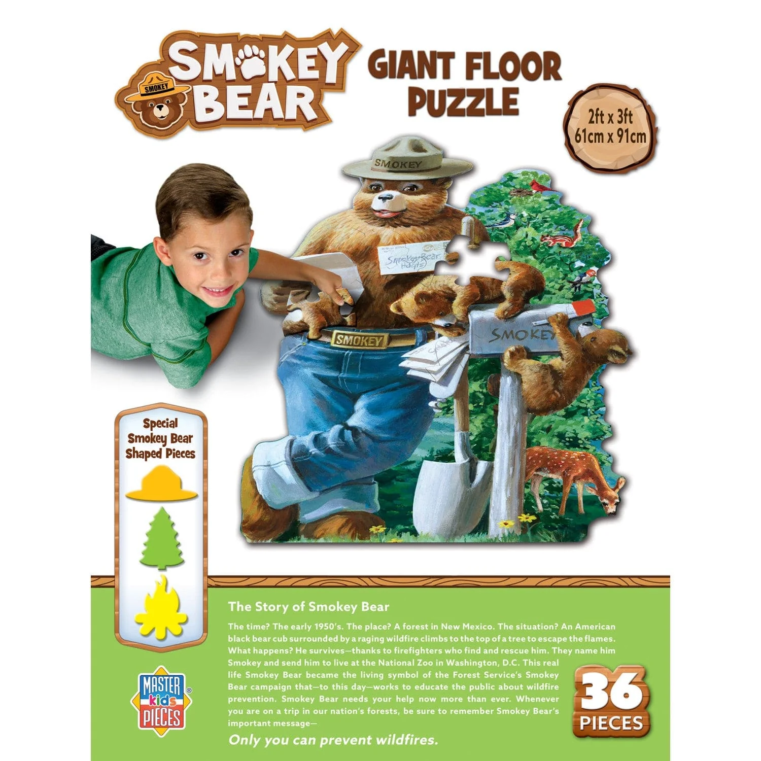 Smokey Bear 36 Piece Floor Jigsaw Puzzle - Image 3