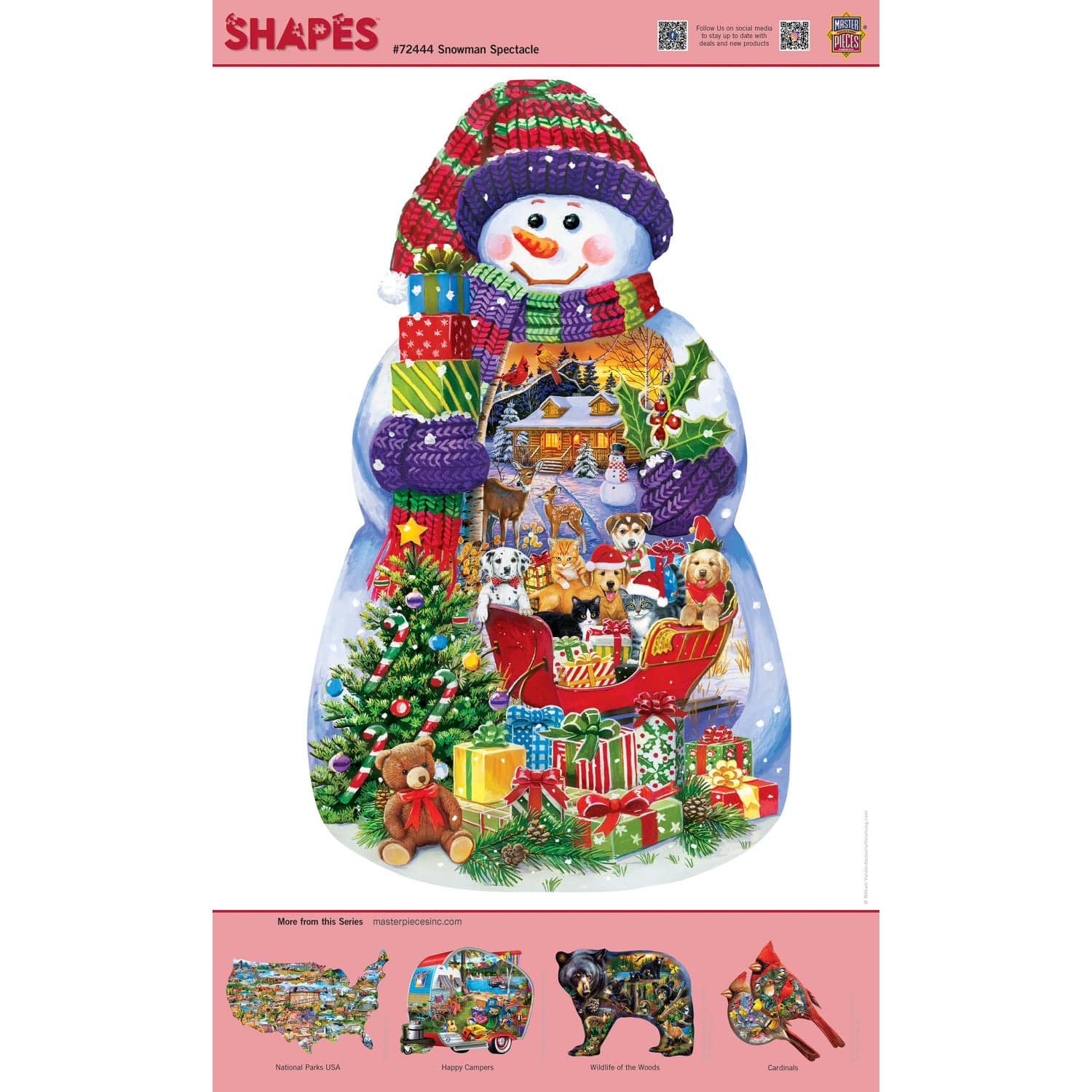 Shapes - Snowman Spectacle Shaped 1000 Piece Jigsaw puzzle - Image 4