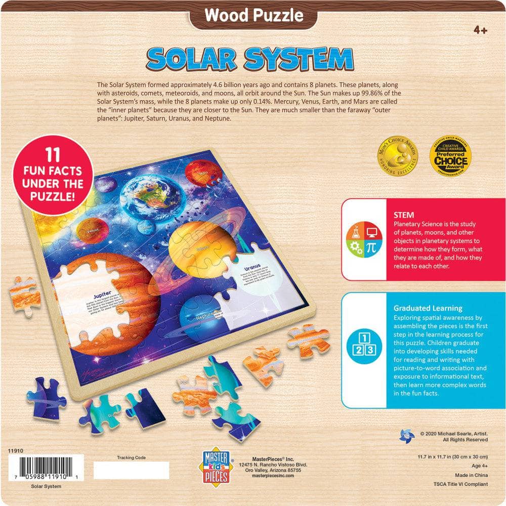 Wood Fun Facts - Solar System 48 Piece Wood Jigsaw Puzzle - Image 3