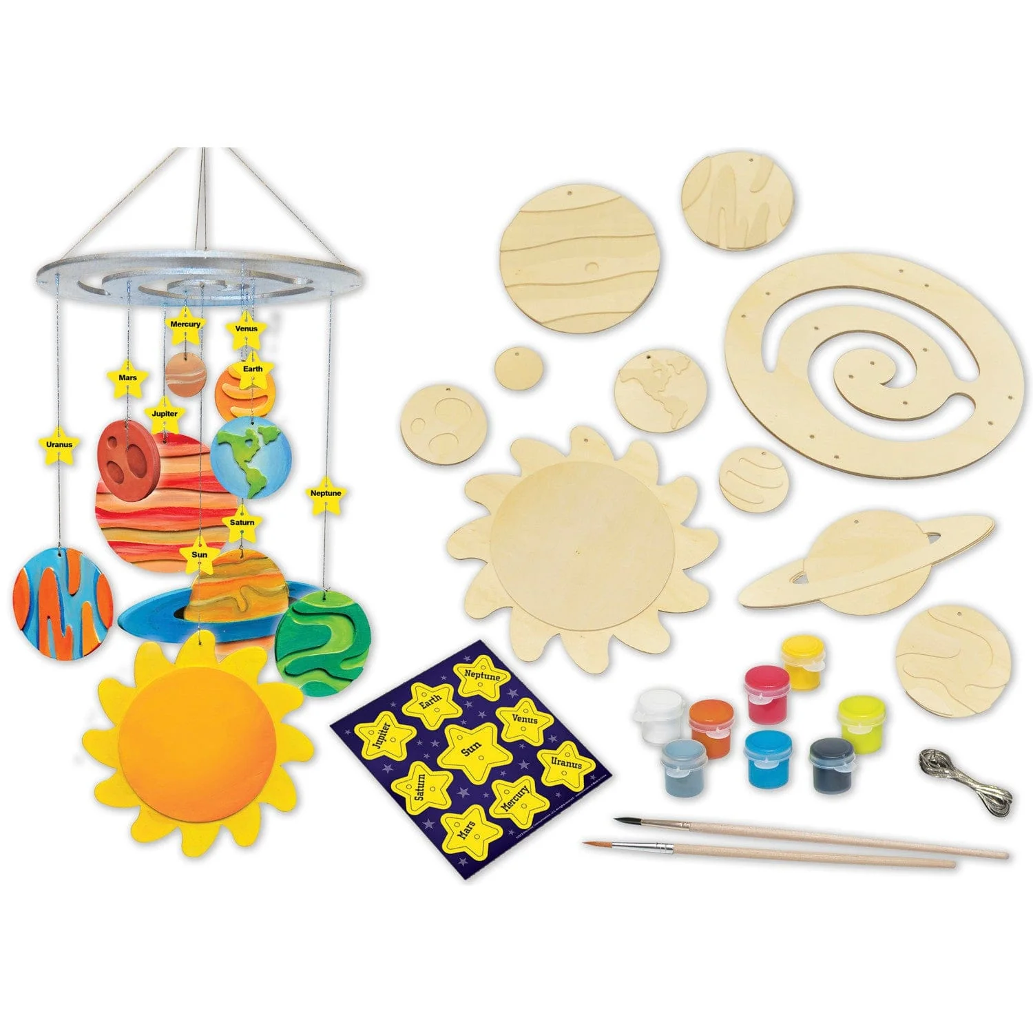 Solar System Mobile Wood Craft & Paint Kit - Image 2