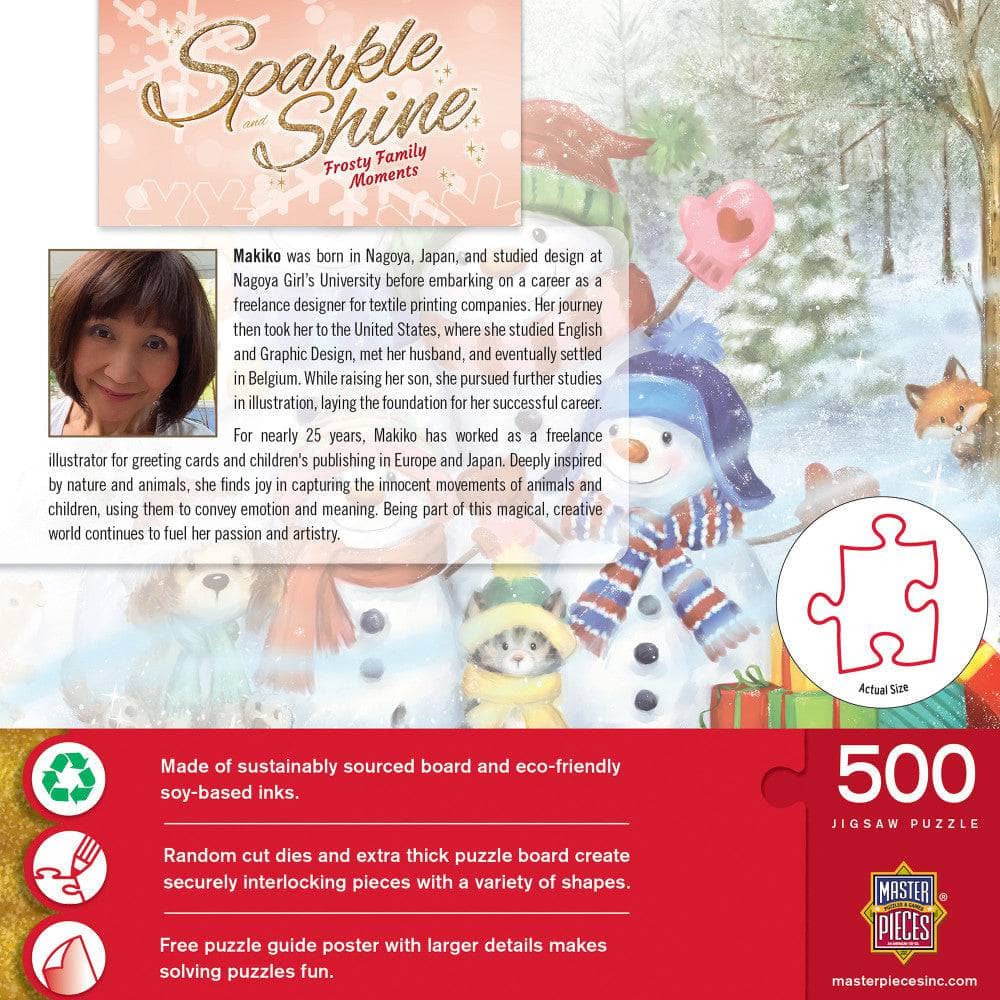 Sparkle & Shine - Frosty Family Moments 500 Piece Glitter Jigsaw Puzzle - Image 3
