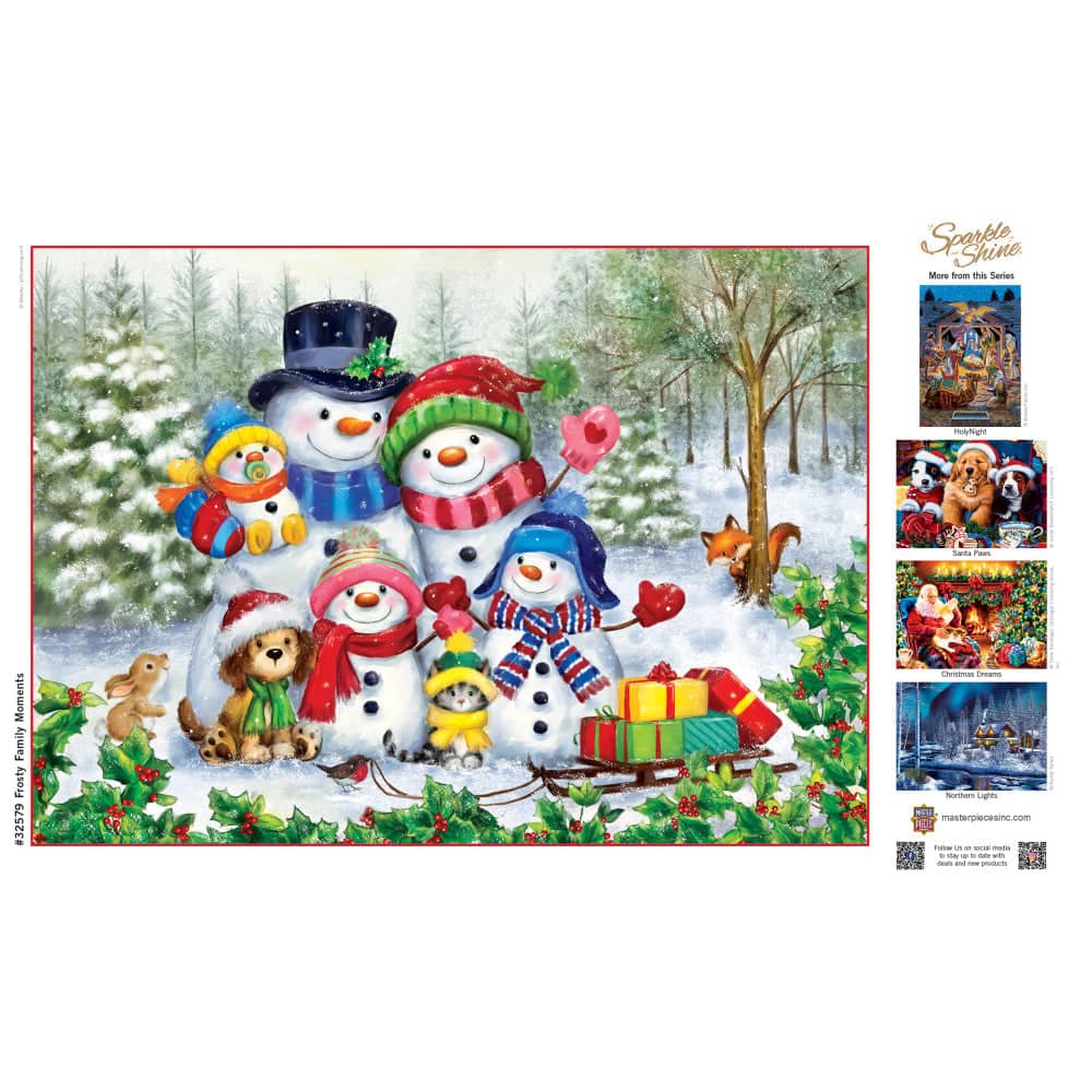 Sparkle & Shine - Frosty Family Moments 500 Piece Glitter Jigsaw Puzzle - Image 4
