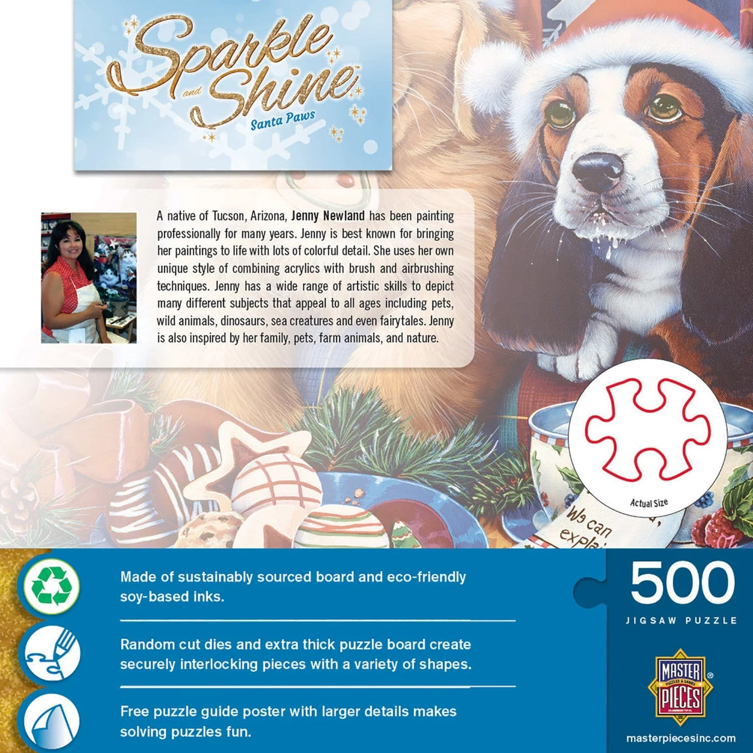 Sparkle & Shine - Santa Paws 500 Piece Glitter Jigsaw Puzzle - Image 3