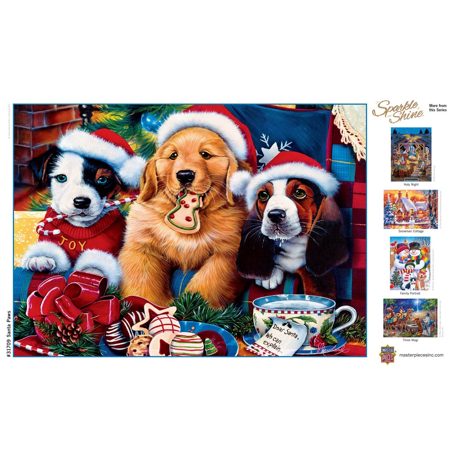Sparkle & Shine - Santa Paws 500 Piece Glitter Jigsaw Puzzle - Image 4