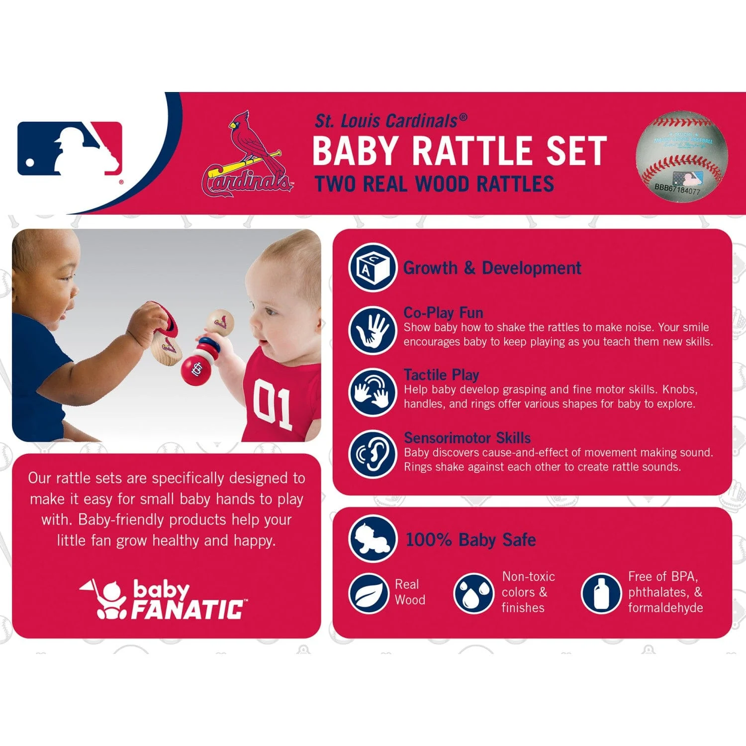St. Louis Cardinals - Baby Rattles 2-Pack - Image 3
