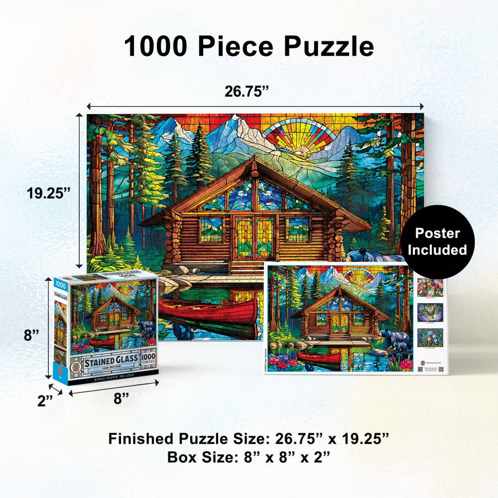 Stained Glass - Cabin Spectrum 1000 Piece Jigsaw Puzzle - Image 5