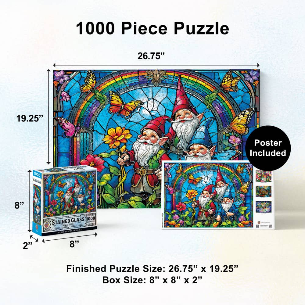 Stained Glass - Gnomish Delight 1000 Piece Jigsaw Puzzle - Image 5