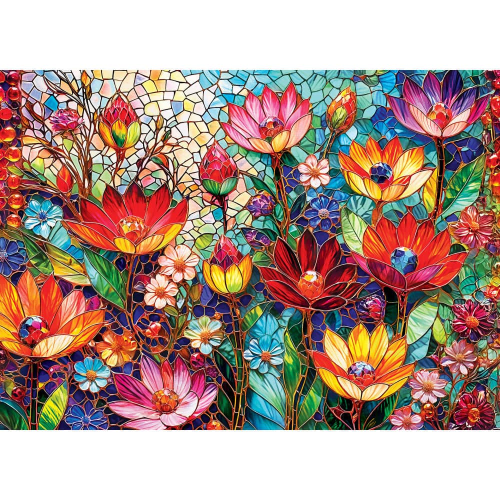 Stained Glass - Mosaic Meadow 1000 Piece Jigsaw Puzzle - Image 2