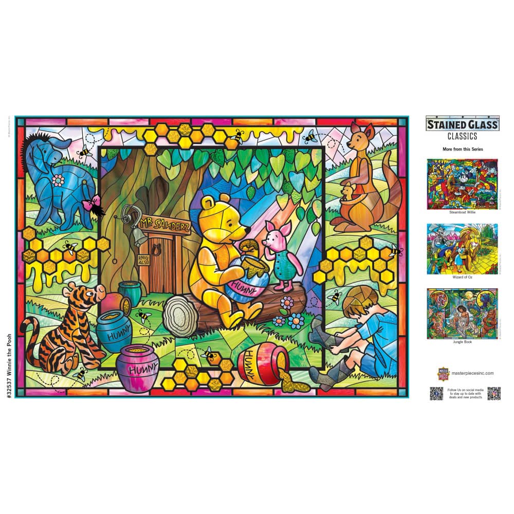 Stained Glass - Winnie the Pooh 500 Piece Jigsaw Puzzle - Image 4