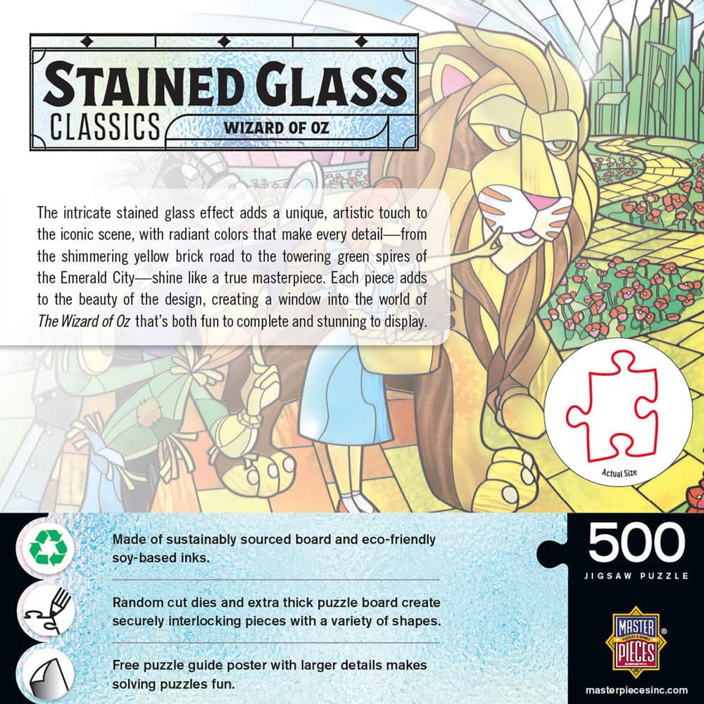 Stained Glass - Wizard of Oz 500 Piece Jigsaw Puzzle - Image 3