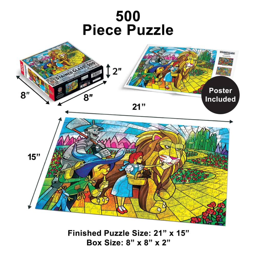 Stained Glass - Wizard of Oz 500 Piece Jigsaw Puzzle - Image 5