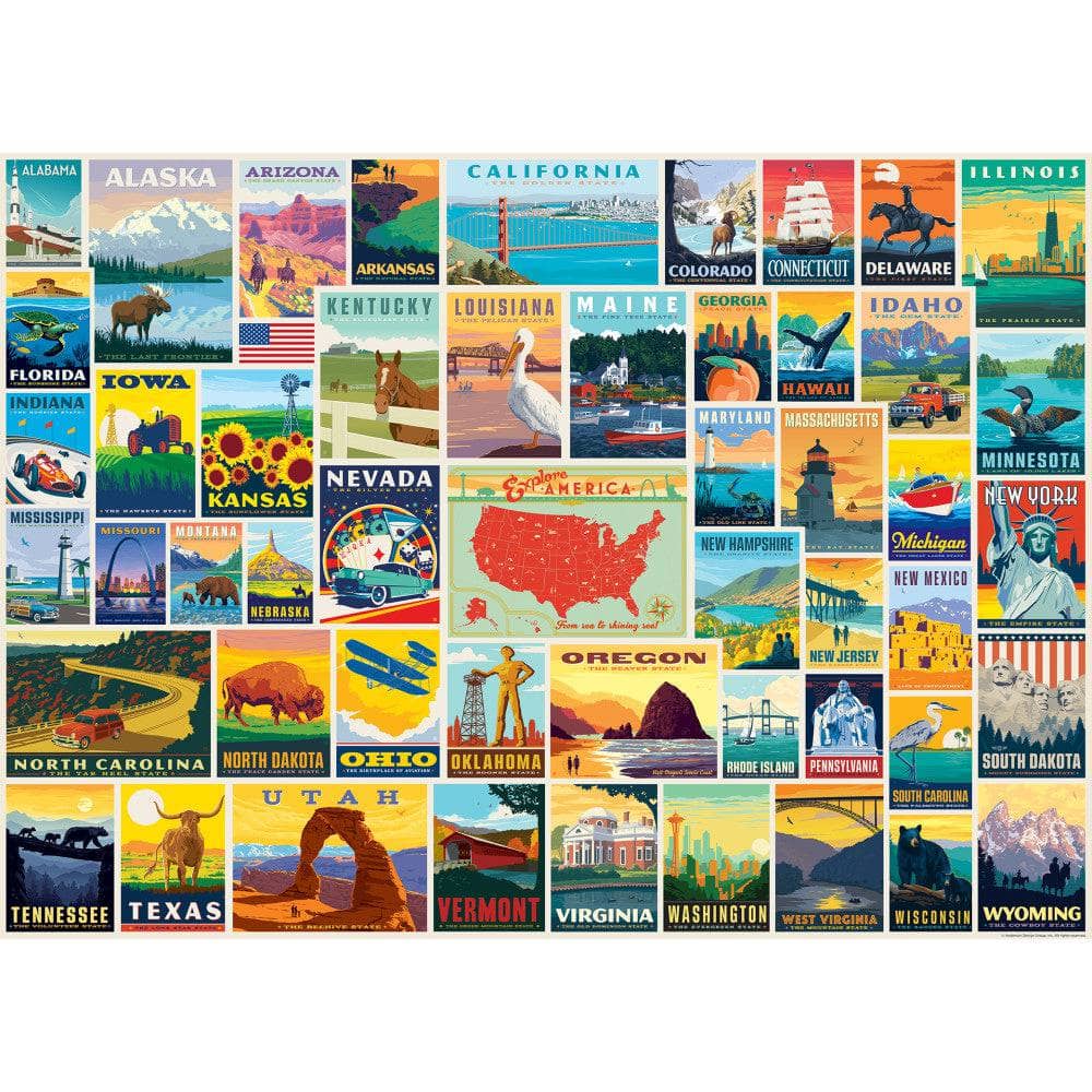 Vintage Posters - State Pride 1000 Piece Jigsaw Puzzle - Image 2