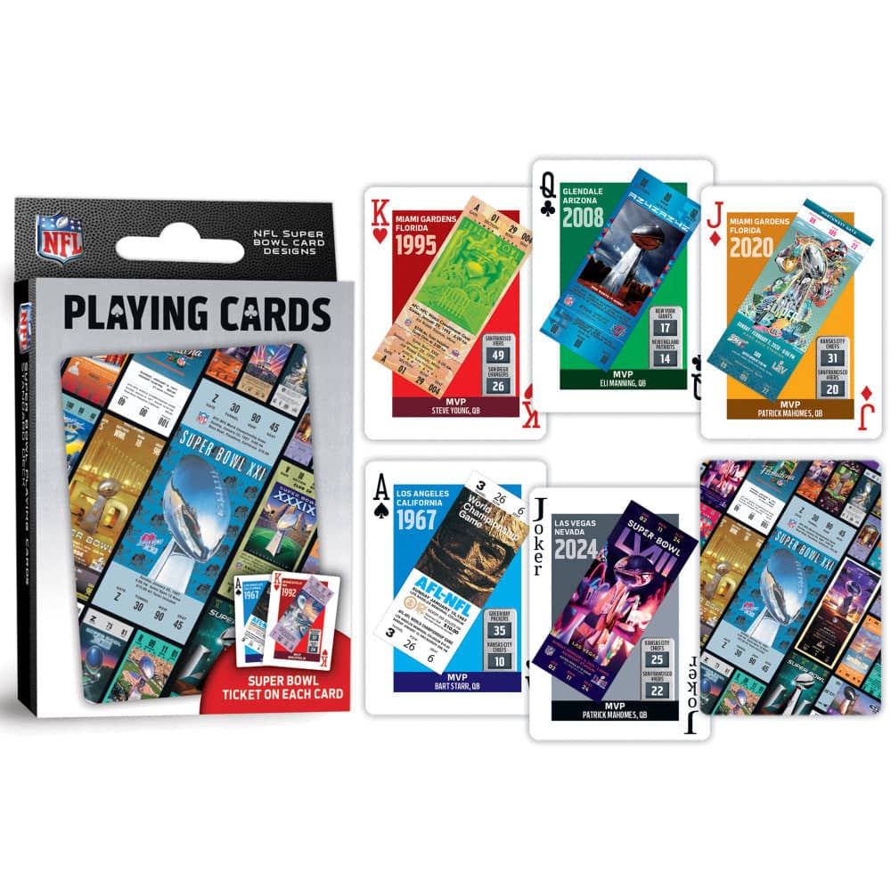 NFL Super Bowl Ticket Playing Cards - 54 Card Deck - Image 3