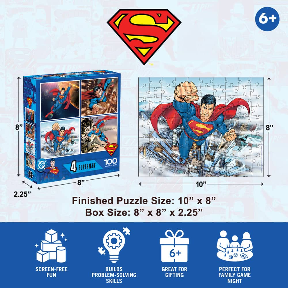 Superman 4-Pack 100 Piece Jigsaw Puzzles - Image 8