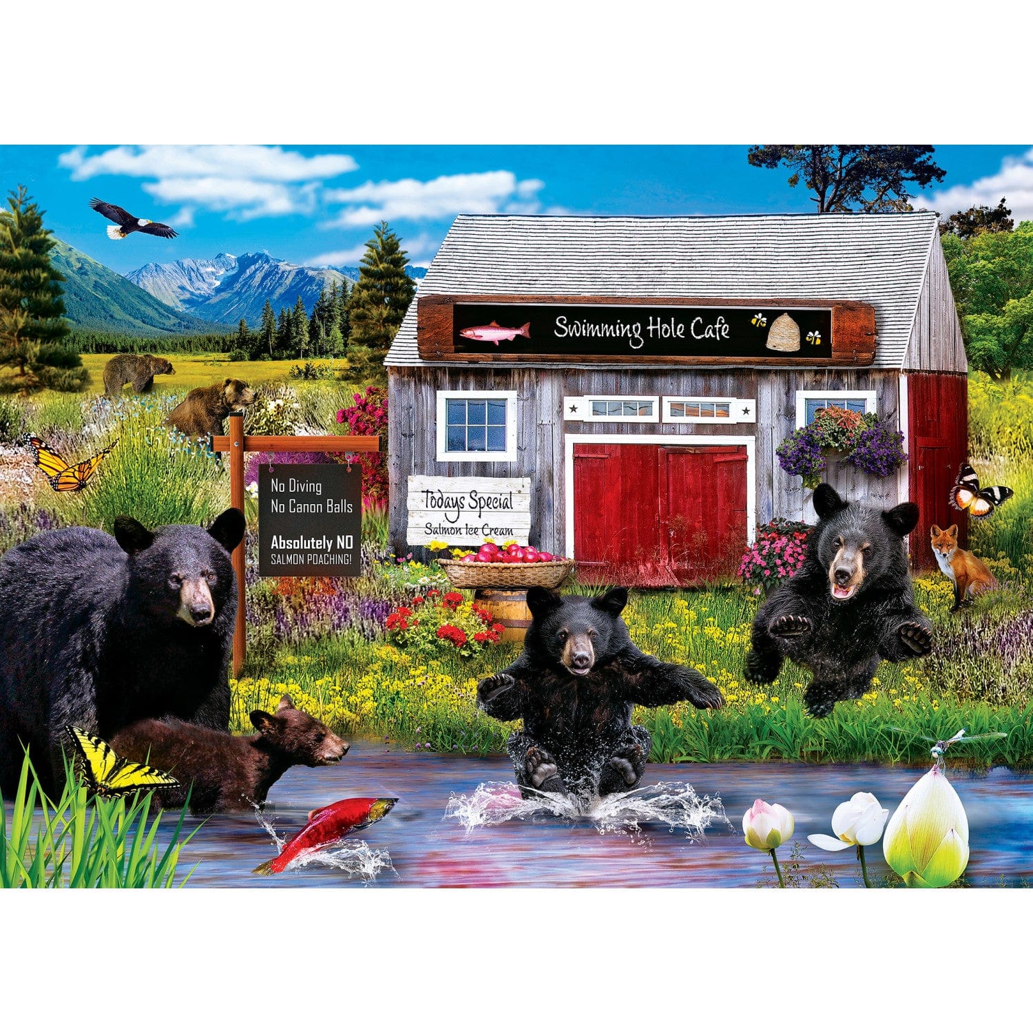 Wild & Whimsical - Swimming Hole 1000 Piece Jigsaw Puzzle - Image 2