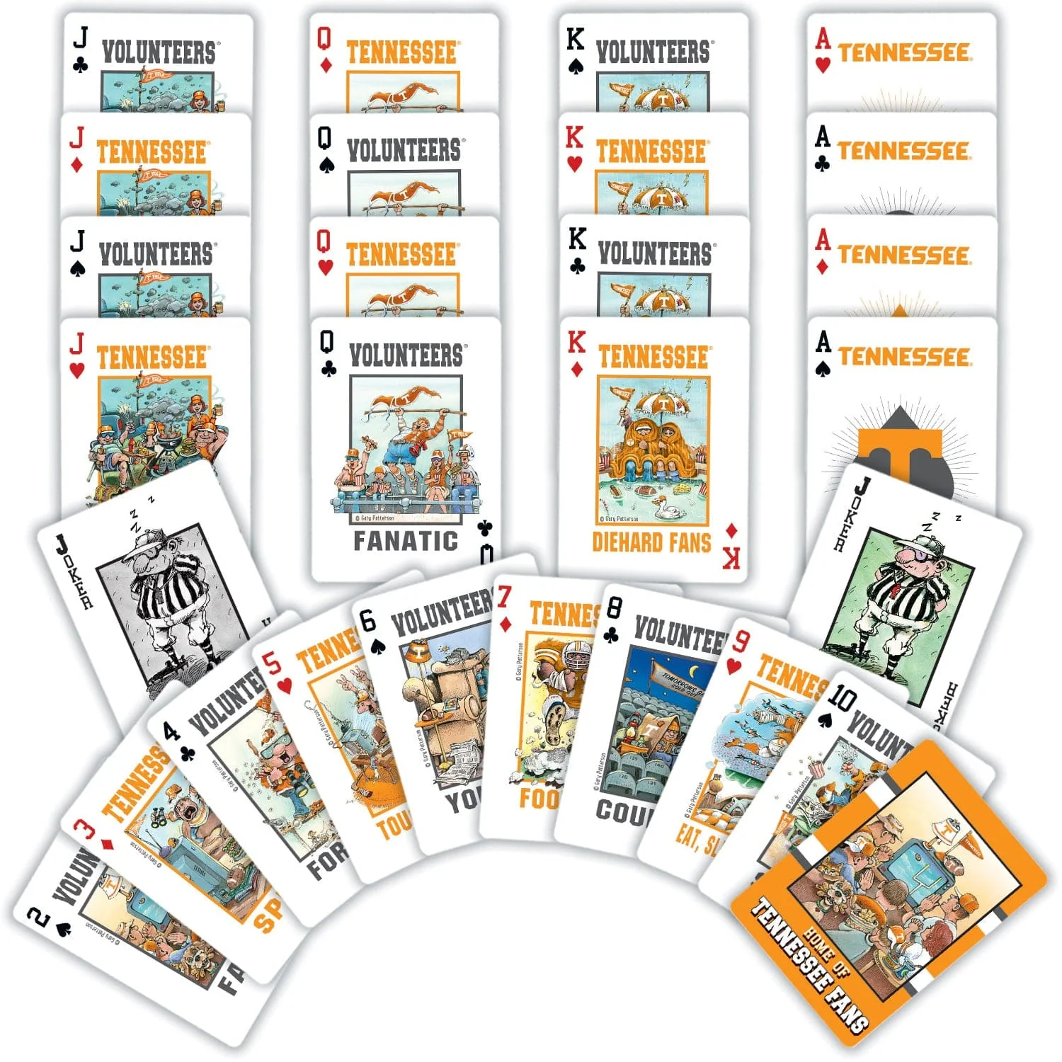Tennessee Volunteers Fan Deck Playing Cards - 54 Card Deck - Image 2