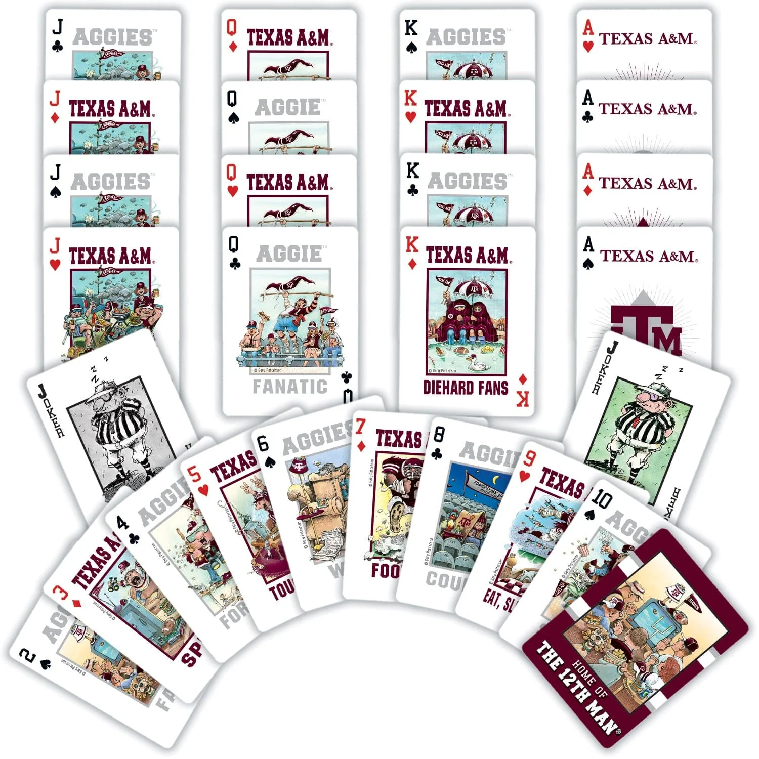 Texas A&M Aggies Fan Deck Playing Cards - 54 Card Deck - Image 2